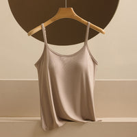 Adjustable Strappy Tank Top Womens One-Piece Base Layer With Padded Cups Beautiful Back Outerwear