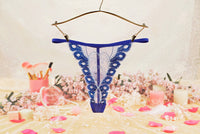 Women's Sheer Mesh Embroidered Peacock Tail Simple Briefs