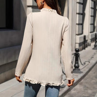 Women's Button-Placket Ruffle-Trimmed Shirt