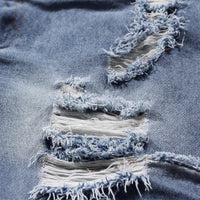 Casual Faux Two-piece Ripped Jeans