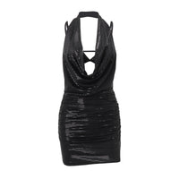 New Womens Sequin Slip Halter Dress