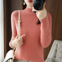 Simple Autumn And Winter Half-high Collar Bottoming Shirt Women's Sweater