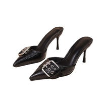 Women's Buckle Decoration Pointed Strap High Heels
