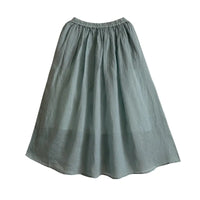 Elastic Waist Literary Retro Cotton And Linen Skirt With Crotch Cover