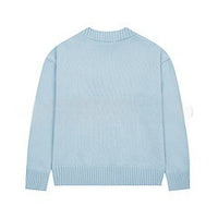 Spring And Autumn New Big Love Embroidered Crew Neck Cotton Sweater