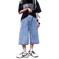 Washed Denim Shorts Men's Thin Pirate Shorts