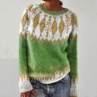 Round Neck Multicolor Loose Fashion Pullover Sweater
