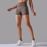 Women's Seamless Knitted Washed High Waist Yoga Shorts
