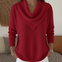 Womens Solid-color Long-sleeve Sweater Top