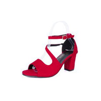 Women's Roman Chunky Heel Suede Sandals With Buckle