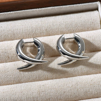 Unique Personality Advanced Metal Copper White Gold Plated Cross Ear Ring