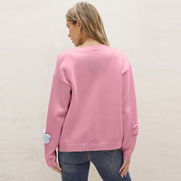 Winter New Floral Pattern Knitted Cardigan For Women