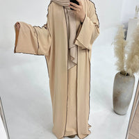 Dubai Solid Color Hook Cardigan Gown
