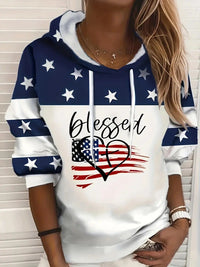 Printed Casual Street-Style Loose-Fit Women's Hoodie