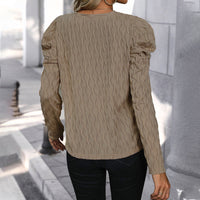 Casual Solid-Color Long-Sleeve Elegant Top For Women