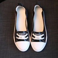 Leather White Shoes Women's Low-cut Flat Casual Shoes