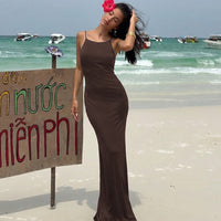 Pure And Seductive Style Sexy Low-Cut Strappy Backless Dress For Women
