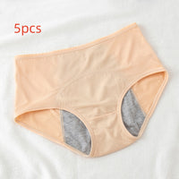 Large Size Breathable Front And Rear Leak-Proof Mid-High Waist Underwear