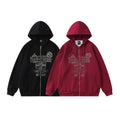 Dark High Street Letter Printing Hooded Loose Sweater Men
