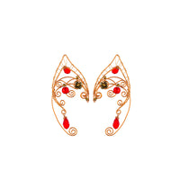 New Retro Original Red Beads European And American Non-piercing Earrings