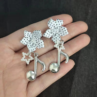 Original Design Handmade Polka Dot Element Subculture Note Earrings