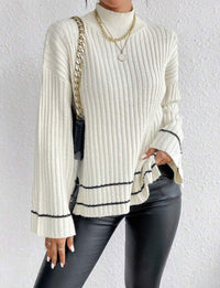 Casual Patchwork Contrast Color Loose Long Sleeve