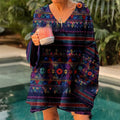 Printed Comfort And Casual V-neck Long Sleeve Sweaters Women's Clothing