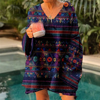 Printed Comfort And Casual V-neck Long Sleeve Sweaters Women's Clothing
