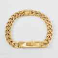 Machinelike Gold Mens Bracelet With A Curved Plate And Mesh Designstylish Hip-hop Wristband