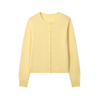 Spring Round Neck Knitted Cardigan Women's Thin Long Sleeve Sweater Coat