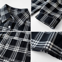 New Retro Hong Kong Style Plaid Shirt Loose Fit