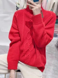 Loose Thick Pullover High Purity Woolen Sweater For Women