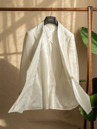 Men's Casual Seersucker Suit Half Lined