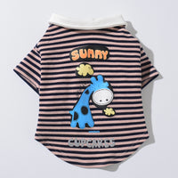 Stripe Plush Warm Polo Casual Pet Sweater