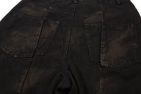 Waste Soil Spray Painting Old Dirty Denim Shorts Men