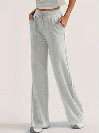Women's Wide-leg Pants Sporty-casual High-waisted Loose-fitting Figure-flattering