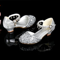 Leather High-heeled Little Girl's Piano Performance Shoes