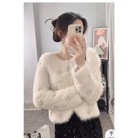 Short Temperamental Diamond Cardigan Autumn And Winter New Beaded Sweater