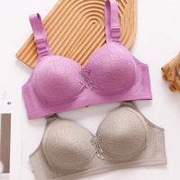 Women's Simple And Comfortable Gathering Bra Without Steel Rings