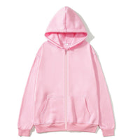 Women's Zip-up Hoodie Sweatshirt Jacket Fleece Loose-fit