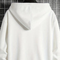 Men's Casual Geometric Pattern Hooded Sweater With Bag