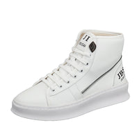 Men's White Boots Trendy Thick Bottom High Top