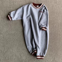 One-piece Long Climbing Solid Color Thread Collar Baby Bodysuit Fashion Shirt