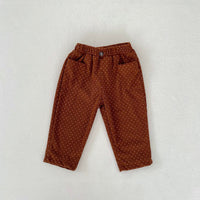 Printed Corduroy Loose Casual Trousers