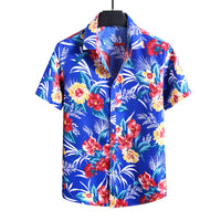 Summer New Men's Short-sleeved Shirt Plus Size Printed
