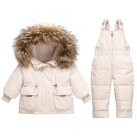 Down Jacket Thickened Set Boys And Girls New Two-piece Suit