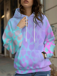 Graffiti Gradient 3D Printed Women's Hooded Sweatshirt
