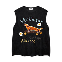 Sausage Dog Print Casual Vest Men