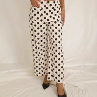 Stylish And Playful Polka-dot Print Slimming Casual Pants For Women