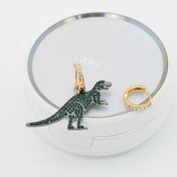 Personalized Asymmetrical Diamond-encrusted Dinosaur Animal Ear Clips